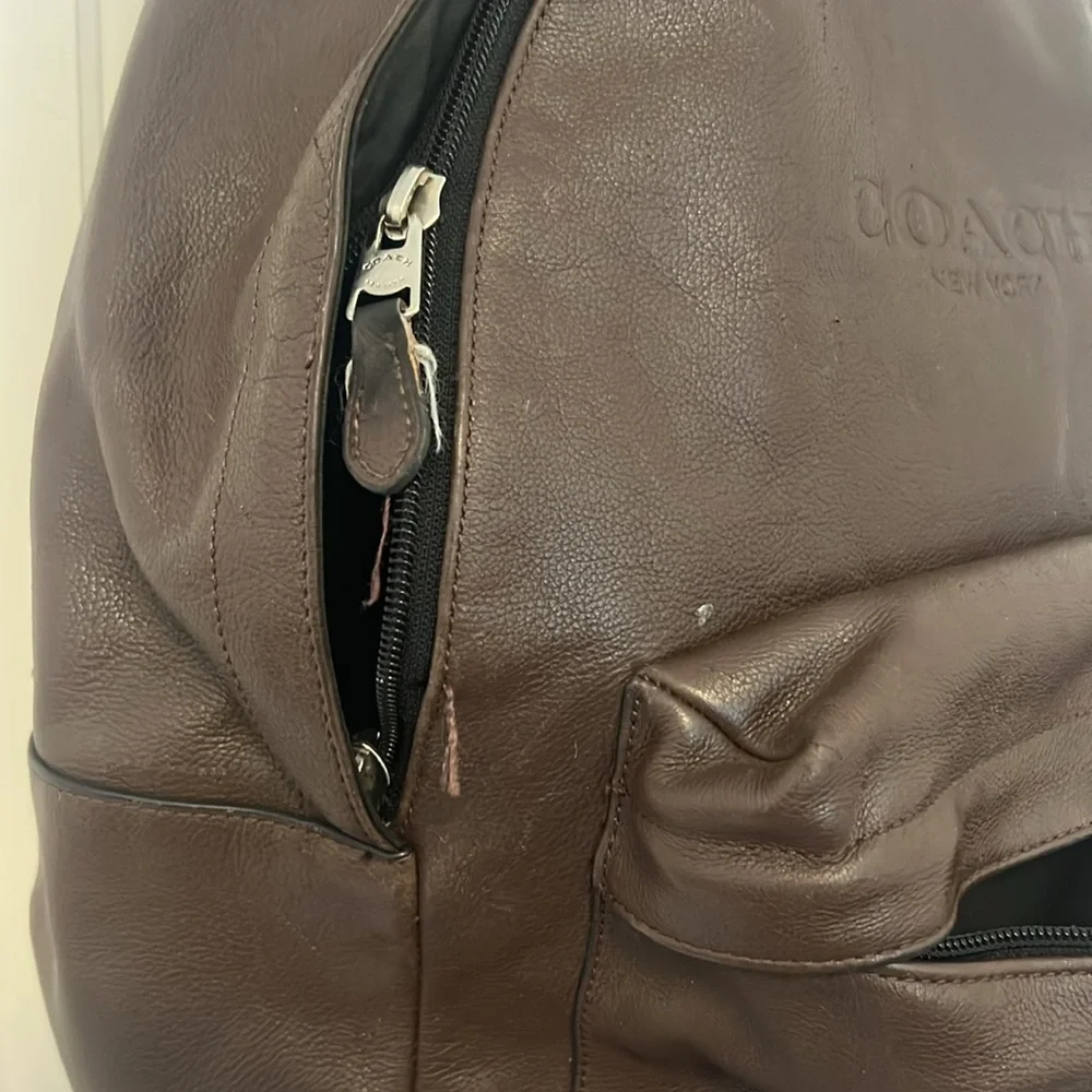Coach Brown Classic Backpack with Metallic Finish - Picture 2 of 4